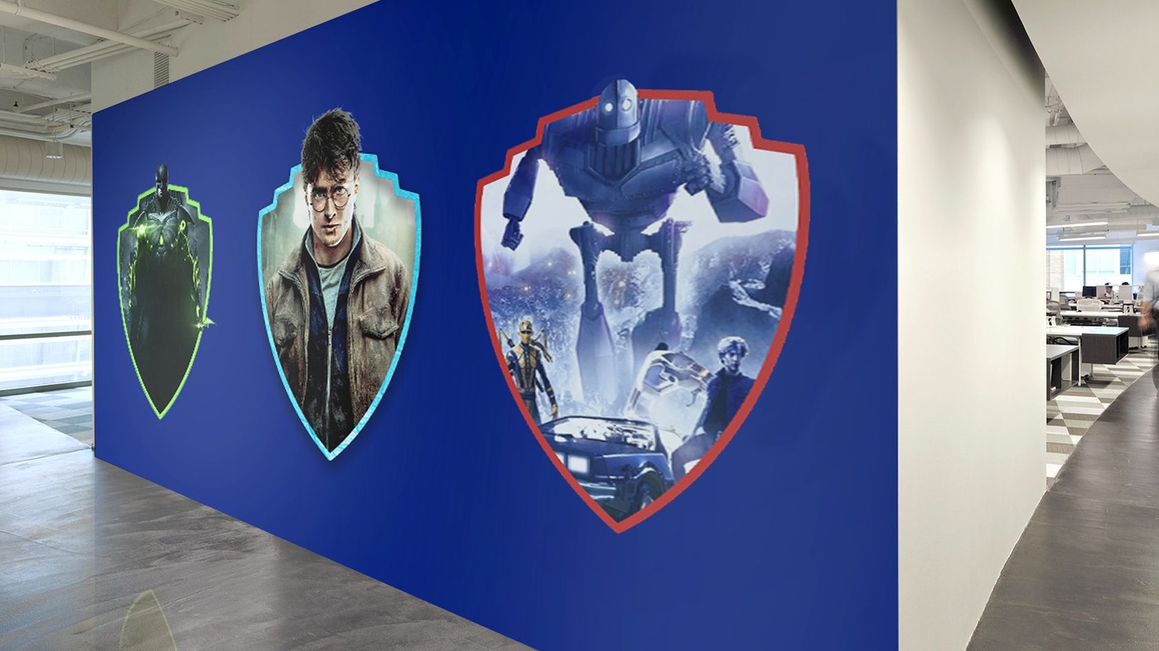 Основа фирменного стиля Warner Bros. — щит