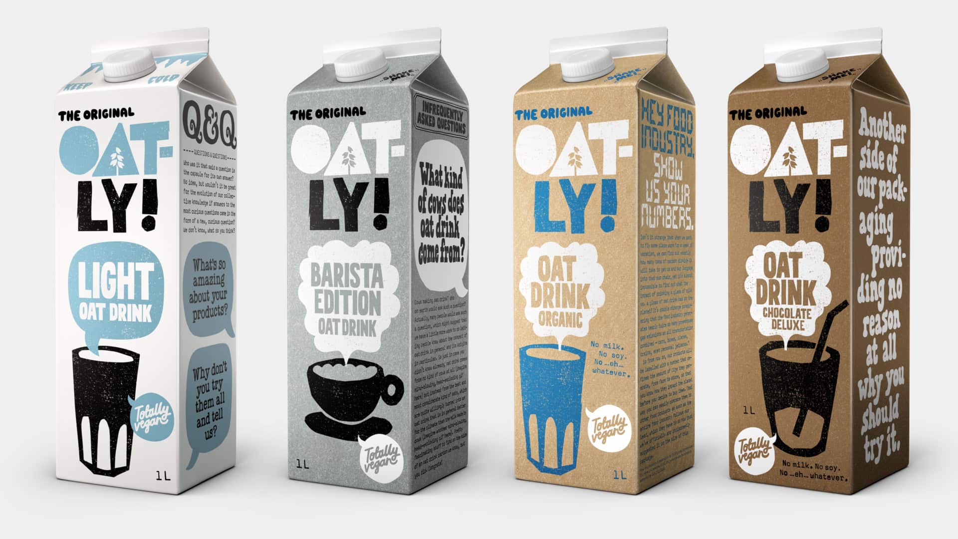Дизайн упаковки овсяного молока бренда Oatly
